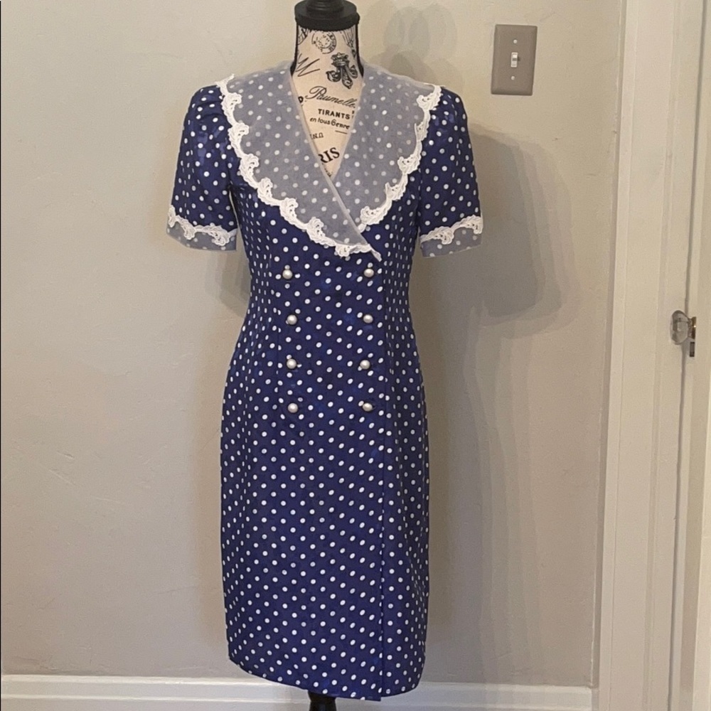 Vintage Petites for Maggy polka dot dress​​​​​​​​​​​​​​